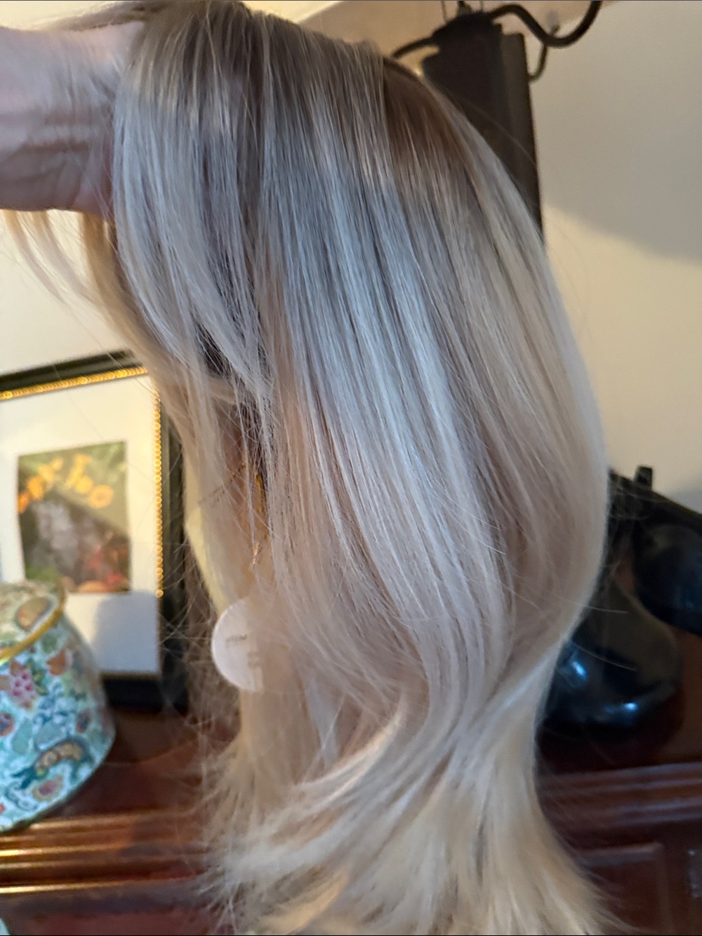 Blonde Synthetic Hair Wig - Smooth Ash Blonde Finish